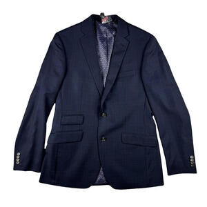 Ted Baker Joey CT Modern Fit Blazer Jacket Navy Check Size US 40 R